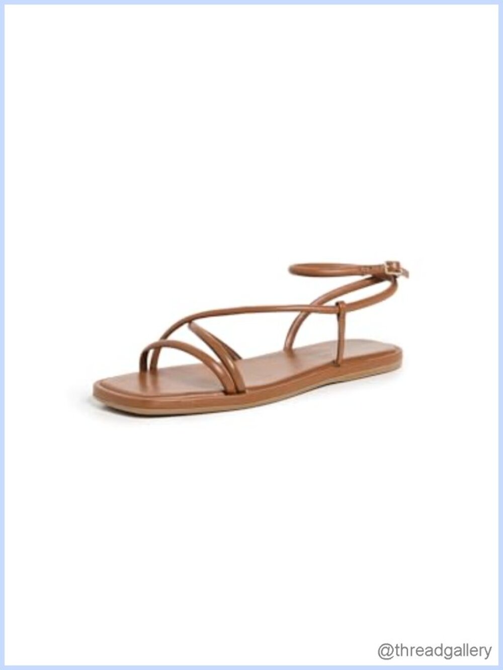 Strappy Ankle Wrap Flat Sandals Lambskin Cushioned Leather